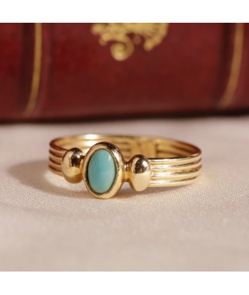 Bague solitaire cabochon de turquoise ouvre sa boutique