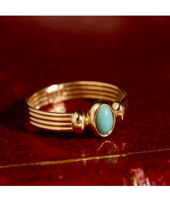 Bague solitaire cabochon de turquoise ouvre sa boutique