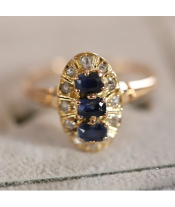 Bague marquise saphirs carré diamants s'inspire de l'anatomie humaine