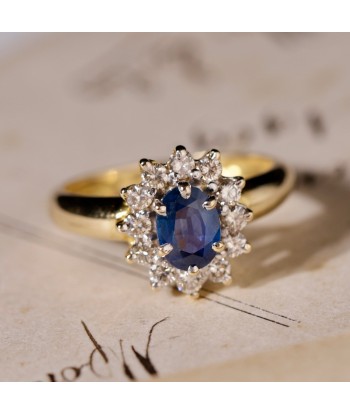 Bague marguerite saphir diamants XL de votre