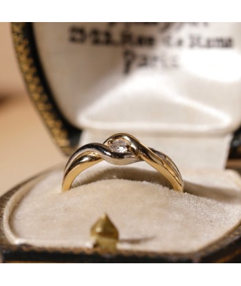 Bague solitaire entrelacs deux ors vente chaude votre 