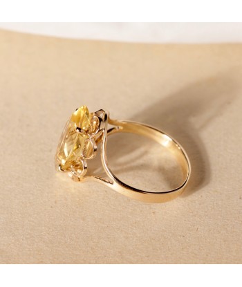 Bague navette citrine vintage Paris Déstockage Promo