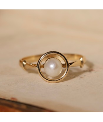 Bague solitaire perle cercle ajouré À commander