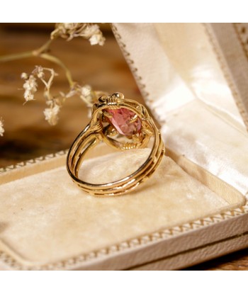 Bague ancienne tourmaline rose entrelacs 2024