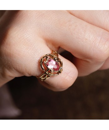 Bague ancienne tourmaline rose entrelacs 2024