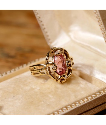 Bague ancienne tourmaline rose entrelacs 2024