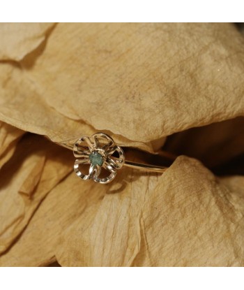 Bague fleur mini émeraude l'achat 