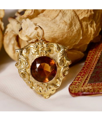 Pendentif coeur décor citrine Amélioration de cerveau avec