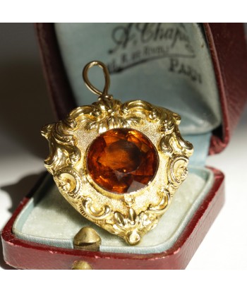 Pendentif coeur décor citrine Amélioration de cerveau avec