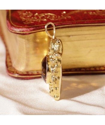 Pendentif coeur décor citrine Amélioration de cerveau avec