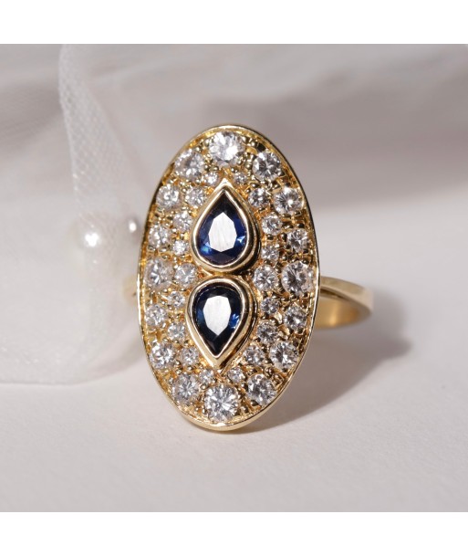 Bague navette saphirs diamants 2023