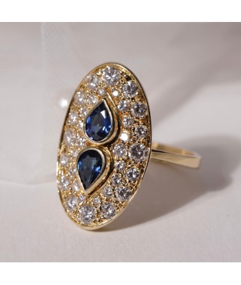 Bague navette saphirs diamants 2023