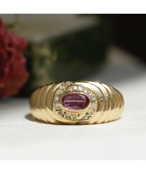 Bague godronnée rubis et diamants commande en ligne