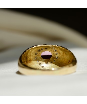 Bague godronnée rubis et diamants commande en ligne