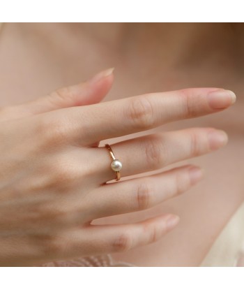 Bague solitaire vintage perle de France