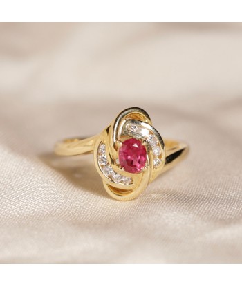 Bague croisillon rubis et diamants soldes