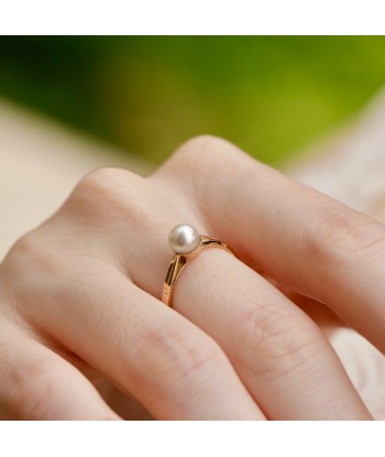 Bague solitaire vintage perle de France