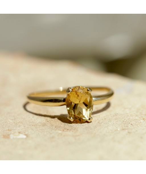 Bague solitaire citrine solde