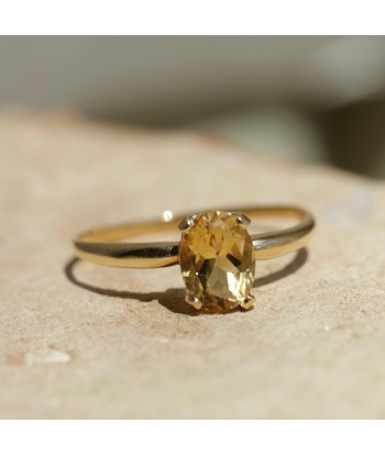 Bague solitaire citrine solde