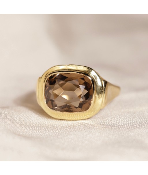 Bague quartz fumé taille coussin de la marque