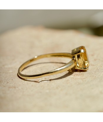 Bague solitaire citrine solde