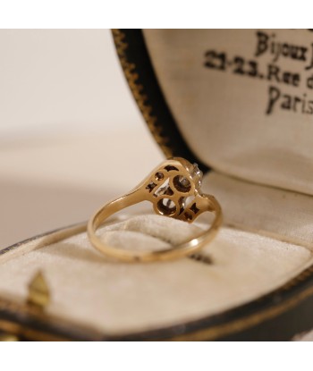 Bague ancienne croisée en or jaune et platine meilleur choix