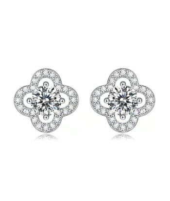 BOUCLES D'OREILLES  MOISSANITE STUD TRÈFLE 2023