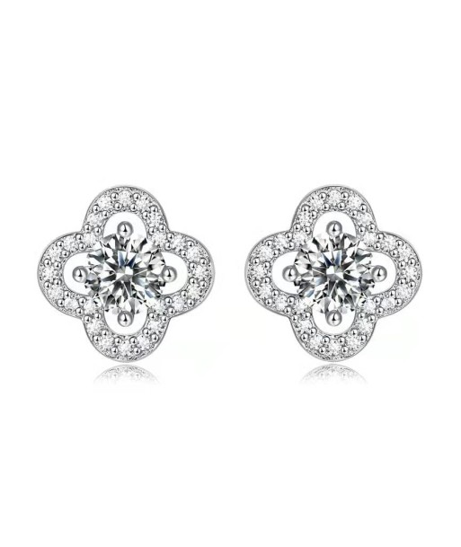 BOUCLES D'OREILLES  MOISSANITE STUD TRÈFLE 2023