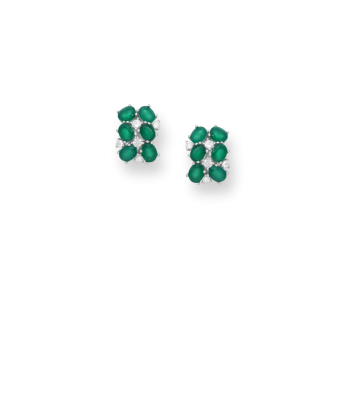 BOUCLES D'OREILLES ÉCUME AGATE VERTE pas chere