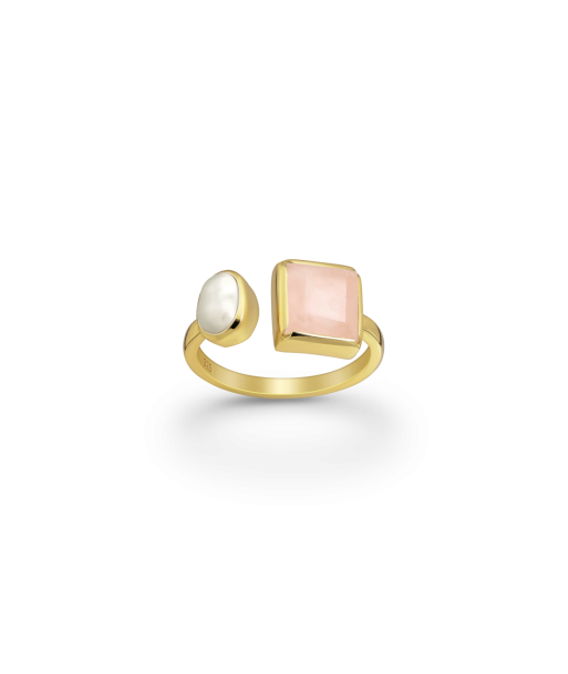 BAGUE CLAUDEL QUARTZ ROSE ET PERLE 50-70% off 