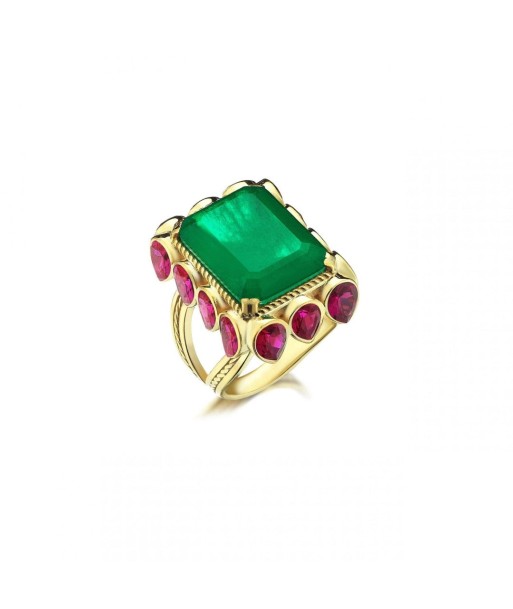 BAGUE ÉDITH VERT/ROUGE sur le site 