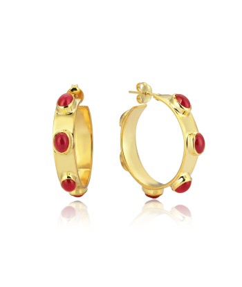 BOUCLES D’OREILLES HERACLIDE JADE ROUGE le concept de la Pate a emporter 