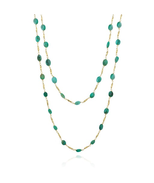 COLLIER SAUTOIR RIVIERA JADE VERT de France