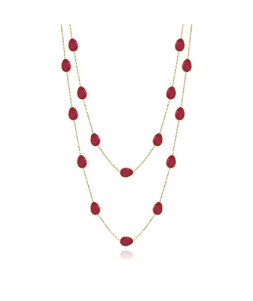 COLLIER SAUTOIR RIVIERA RUBIS Paris Déstockage Promo