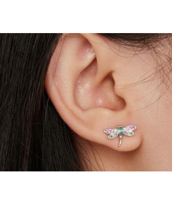 BOUCLES D'OREILLES STUD LIBELLULE MULTICOLORE Faites des économies