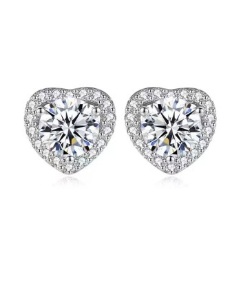 BOUCLES D'OREILLES MOISSANITE COEUR Faites des économies