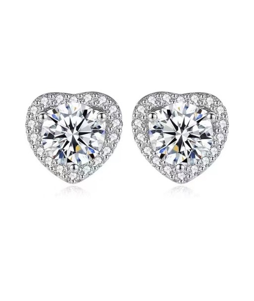 BOUCLES D'OREILLES MOISSANITE COEUR Faites des économies