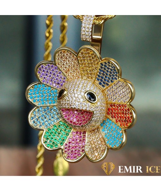 PENDENTIF SPINNER ROTATIF AVEC COLLIER EMOJI FLEUR MURAKAMI brillant des détails fins