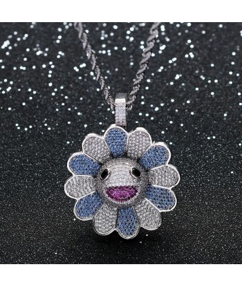 PENDENTIF SPINNER ROTATIF AVEC COLLIER EMOJI FLEUR MURAKAMI brillant des détails fins