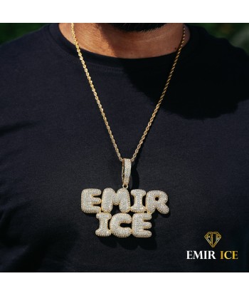 COLLIER PENDENTIF PERSONNALISÉ PRÉNOM DIAMANT OR JAUNE le concept de la Pate a emporter 