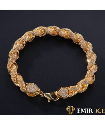 BRACELET EMIR TORSADÉ VVS OR JAUNE basket pas cher