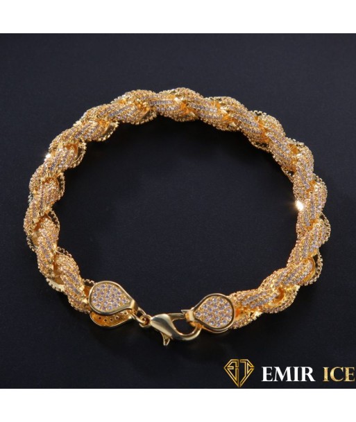 BRACELET EMIR TORSADÉ VVS OR JAUNE basket pas cher