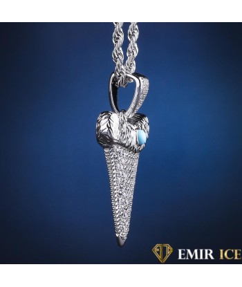 COLLIER PENDENTIF DENT DE REQUIN PLAQUE OR Faites des économies