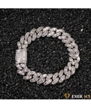 BRACELET EMIR BAGUETTE CUBAINE OR BLANC (ancienne collection) Par le système avancé 