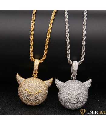 COLLIER PENDENTIF EMOJI DIABLE DEMON ICE pas chere