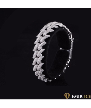 BRACELET EMIR EXTRA CUBAINE OR BLANC - 16MM sur le site 