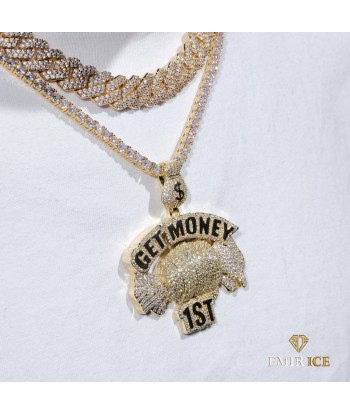 COLLIER PENDENTIF "GET MONEY 1ST" les ctes