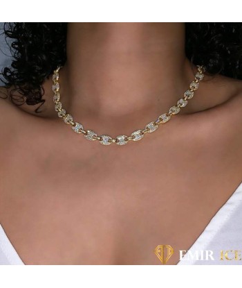 COLLIER GRAINE DE CAFÉ FEMME OR JAUNE - 12MM la colonne vertébrale