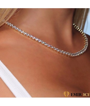 COLLIER AVEC DIAMANT TENNIS POUR FEMME OR JAUNE - 6MM Livraison rapide