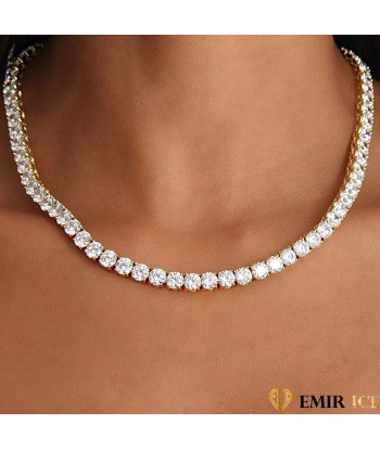 COLLIER AVEC DIAMANT TENNIS POUR FEMME OR JAUNE - 6MM Livraison rapide